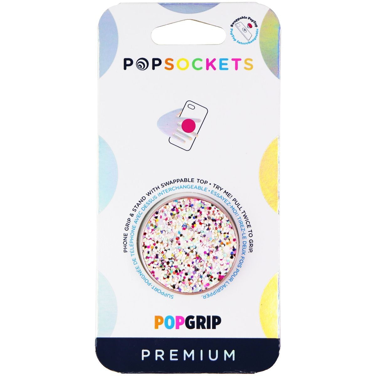 PopSockets PopGrip Premium Swappable Grip for Phones - Sparkle Spring Multi Cell Phone - Mounts & Holders PopSockets - Simple Cell Bulk Wholesale Pricing - USA Seller