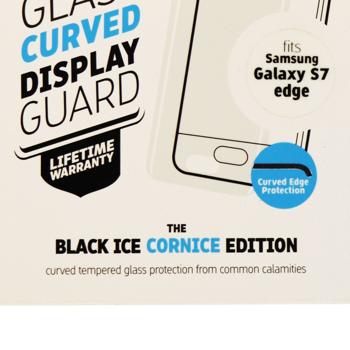 Gadget Guard Black Ice Cornice Ed Tempered Glass Screen Guard For Galaxy S7 Edge Cell Phone - Screen Protectors Gadget Guard - Simple Cell Bulk Wholesale Pricing - USA Seller