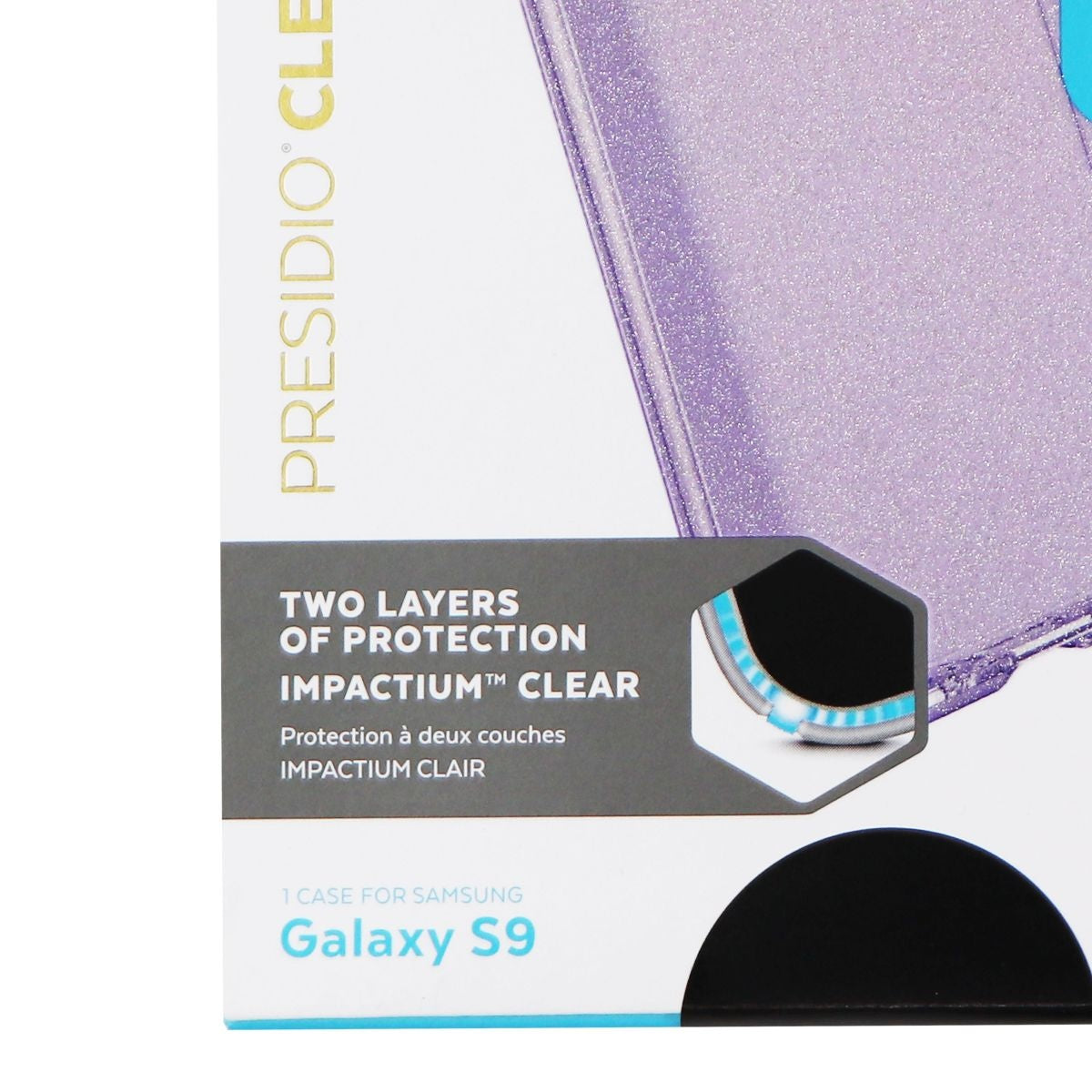 Speck Presidio Clear + Glitter Case for Galaxy S9 - Geode Purple/Gold Glitter Cell Phone - Cases, Covers & Skins Speck - Simple Cell Bulk Wholesale Pricing - USA Seller