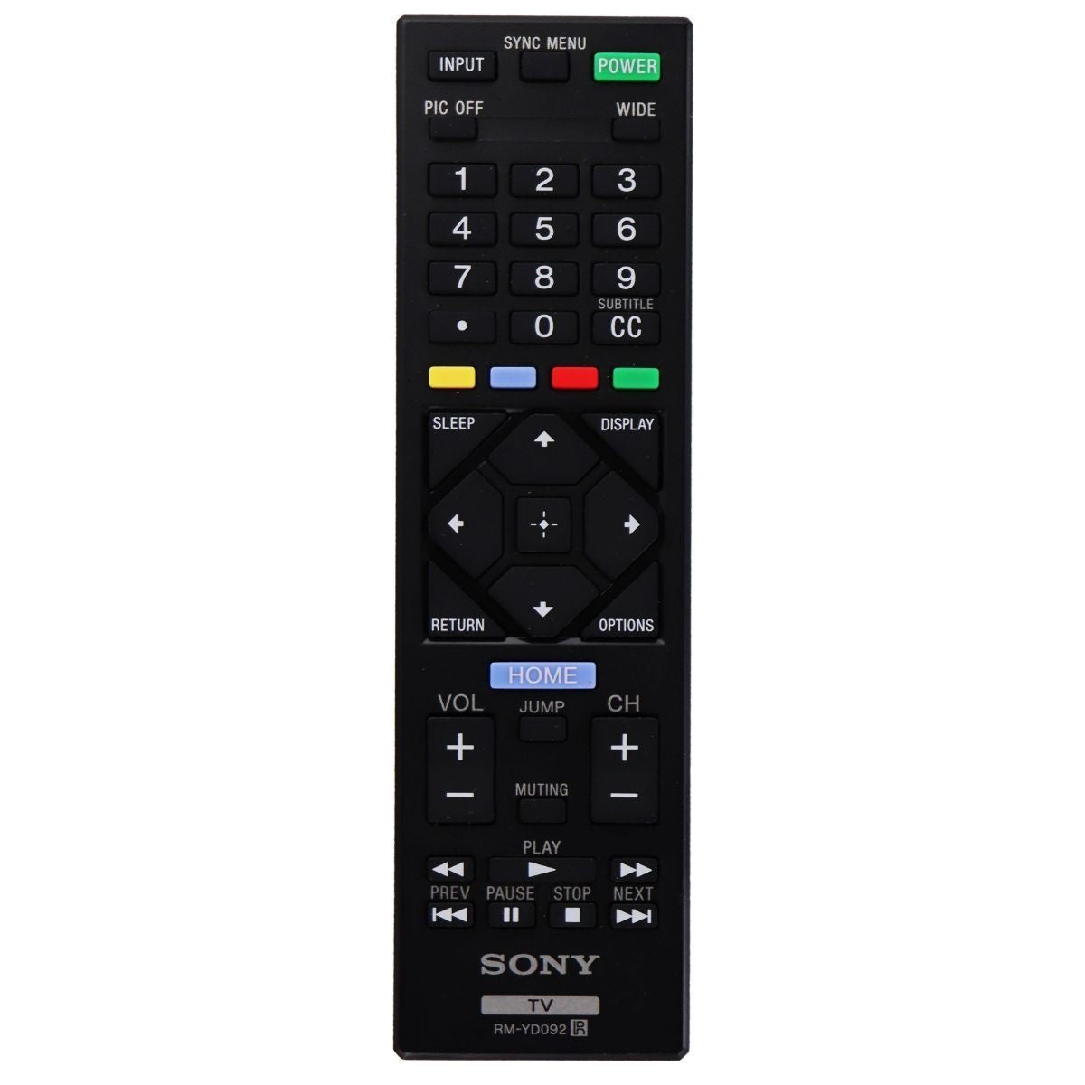 Sony Remote Control (RM-YD092) for Select Sony TVs - Black TV, Video & Audio Accessories - Remote Controls Sony - Simple Cell Bulk Wholesale Pricing - USA Seller