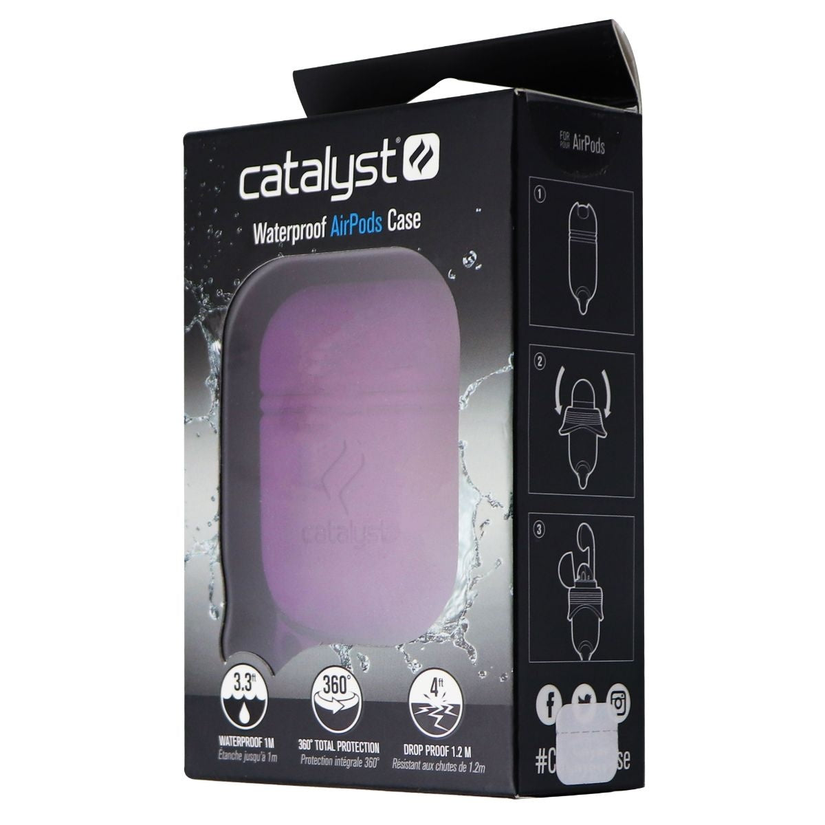Catalyst Waterproof Protective Silicone Case for Apple Airpods - Purple Cell Phone - Cases, Covers & Skins Catalyst - Simple Cell Bulk Wholesale Pricing - USA Seller