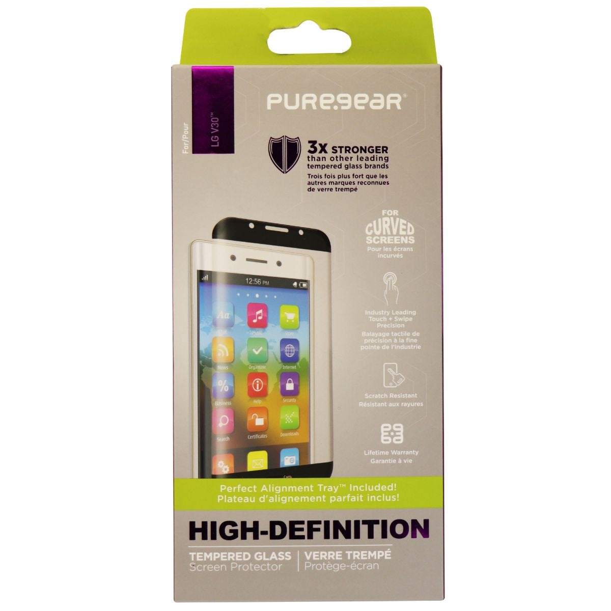 PureGear High Definition Tempered Glass Screen Protector for the LG V30 - Clear Cell Phone - Screen Protectors PureGear - Simple Cell Bulk Wholesale Pricing - USA Seller