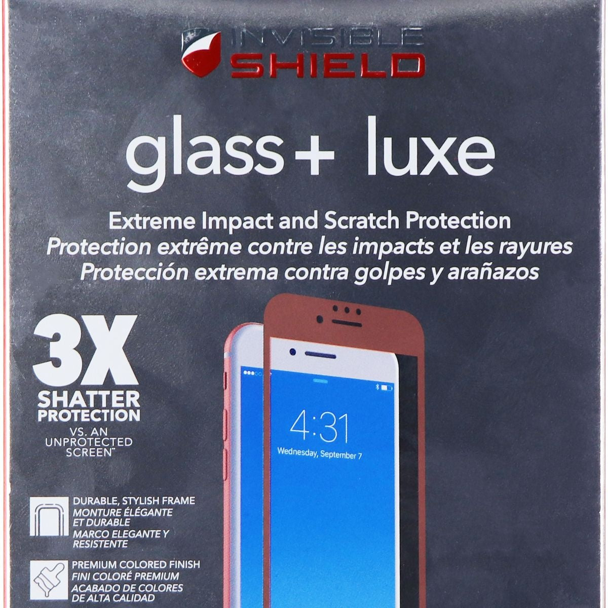 ZAGG InvisibleShield Glass + Luxe for iPhone SE (2020) / 8 7 6s - Rose Gold Cell Phone - Cases, Covers & Skins Zagg - Simple Cell Bulk Wholesale Pricing - USA Seller