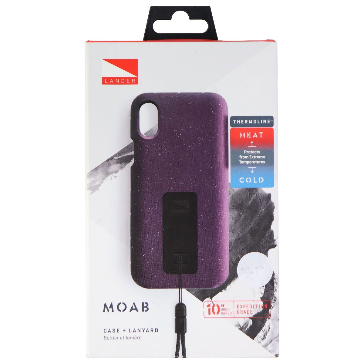 Lande Moab Case and Lanyard Cover for Apple iPhone Xs / iPhone X - Purple Cell Phone - Cases, Covers & Skins Lander - Simple Cell Bulk Wholesale Pricing - USA Seller