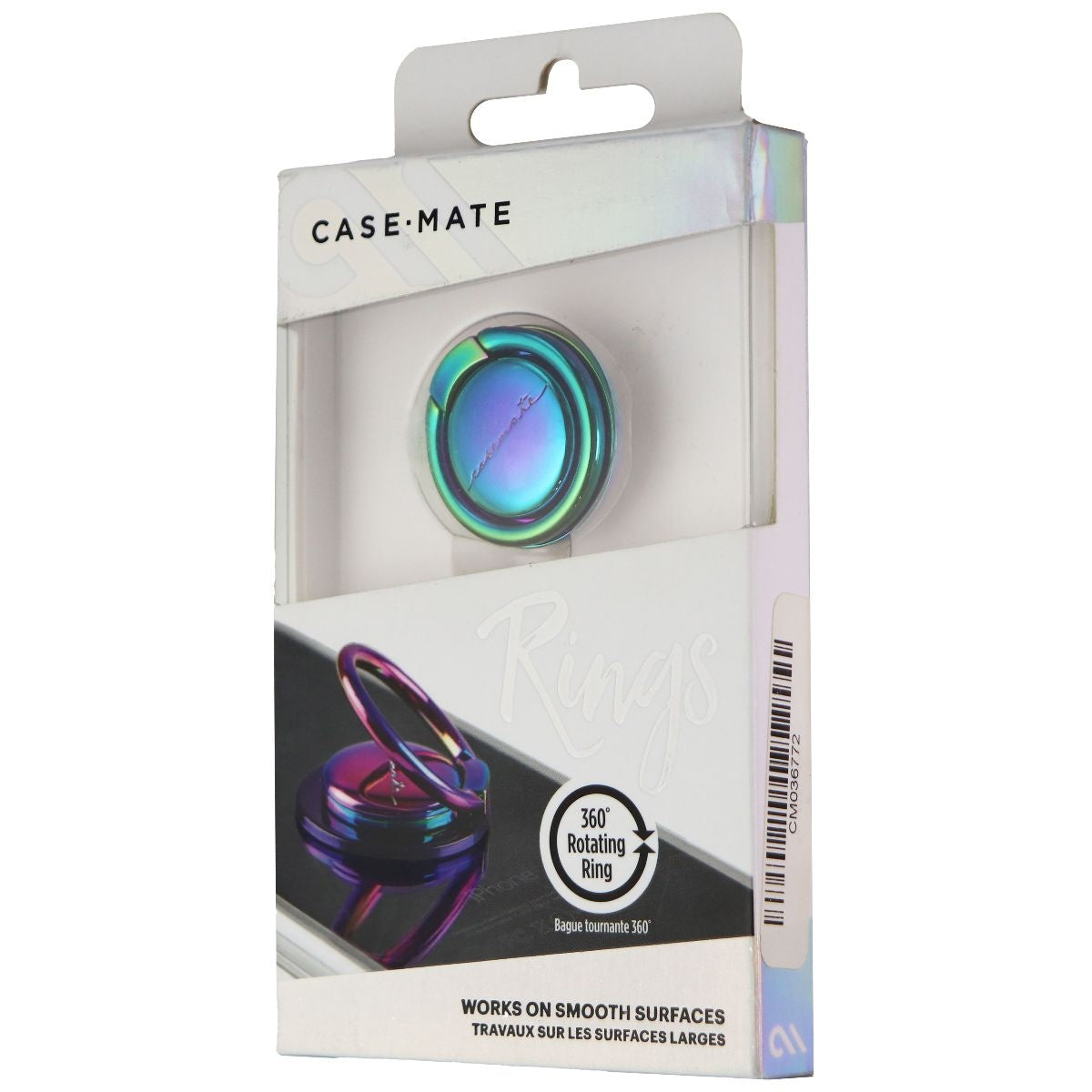 Case-Mate Rings Stick-On 360 Rotating Finger Ring/Holder - Solid Iridescent Cell Phone - Mounts & Holders Case-Mate - Simple Cell Bulk Wholesale Pricing - USA Seller