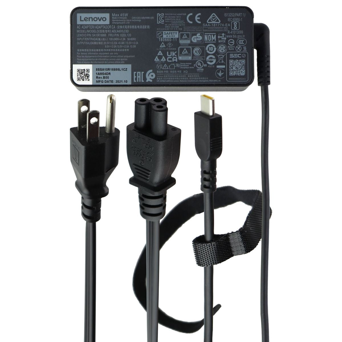 Lenovo (45-Watt) OEM AC Adapter (20V/2.25A) Power Supply - Black (ADLX45YLC3D) Multipurpose Batteries & Power - Multipurpose AC to DC Adapters Lenovo - Simple Cell Bulk Wholesale Pricing - USA Seller