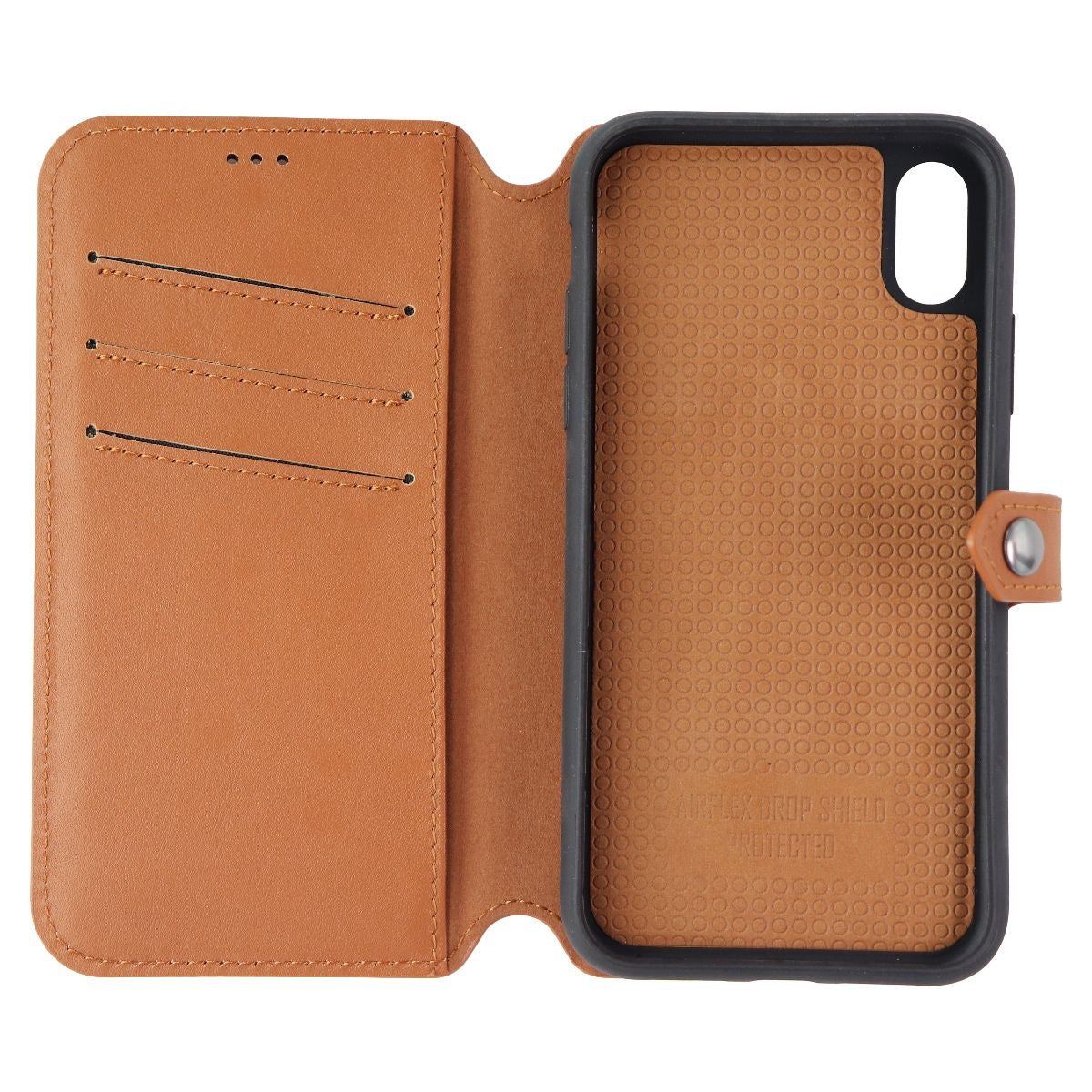 ERCKO 2-IN-1 Magnetic Wallet & Case for iPhone Xs - Black/Light Brown Cell Phone - Cases, Covers & Skins Ercko - Simple Cell Bulk Wholesale Pricing - USA Seller