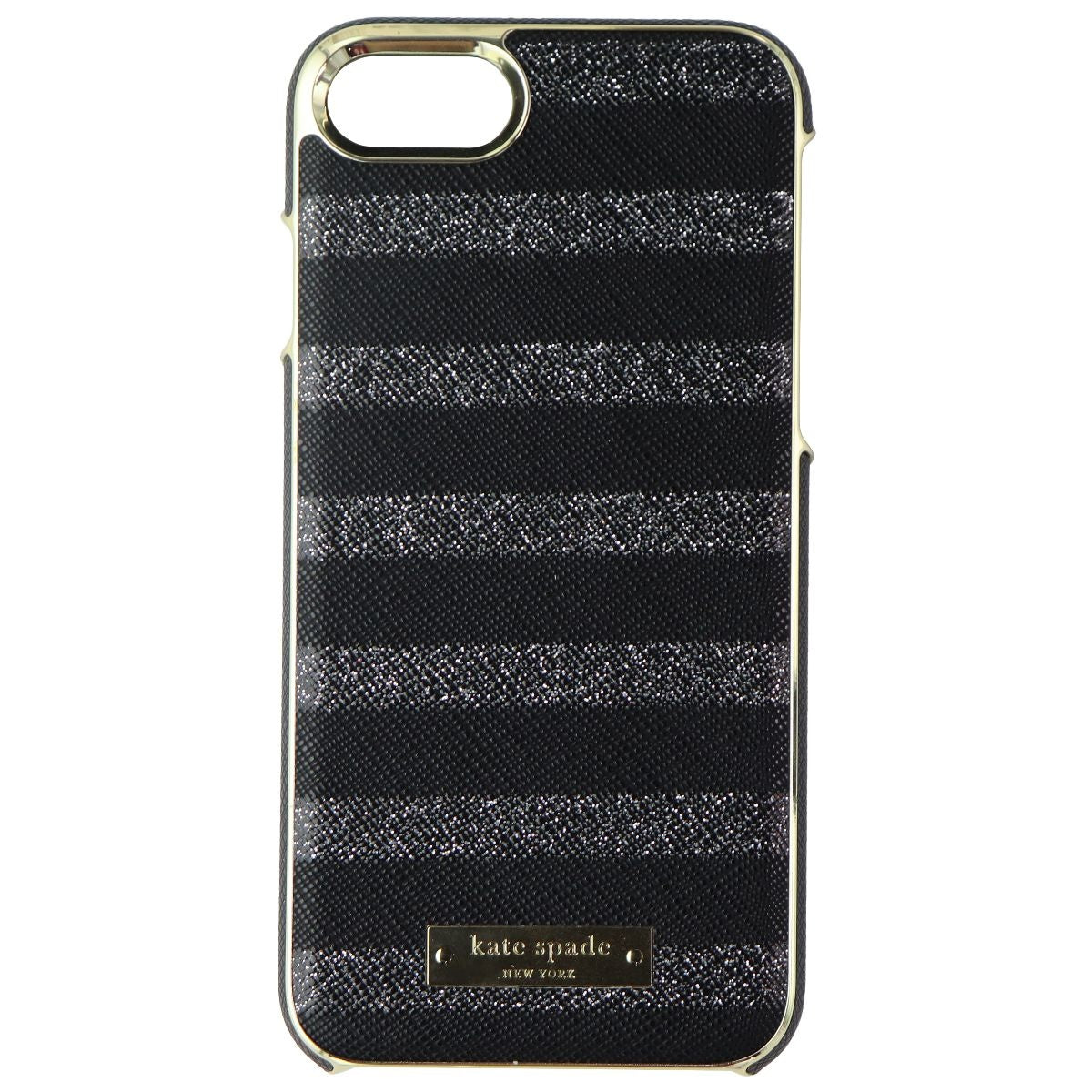 Kate Spade Wrap Glitter Stripe Case for iPhone 8 - Black Saffiano/Silver Glitter Cell Phone - Cases, Covers & Skins Incipio - Simple Cell Bulk Wholesale Pricing - USA Seller