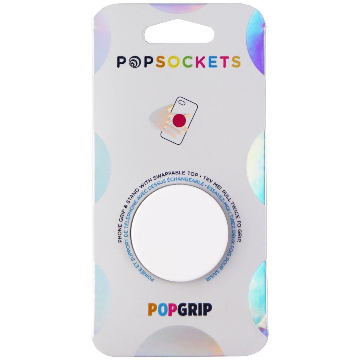 PopSockets: PopGrip Expanding Stand & Grip with Swappable Top - White Cell Phone - Mounts & Holders PopSockets - Simple Cell Bulk Wholesale Pricing - USA Seller