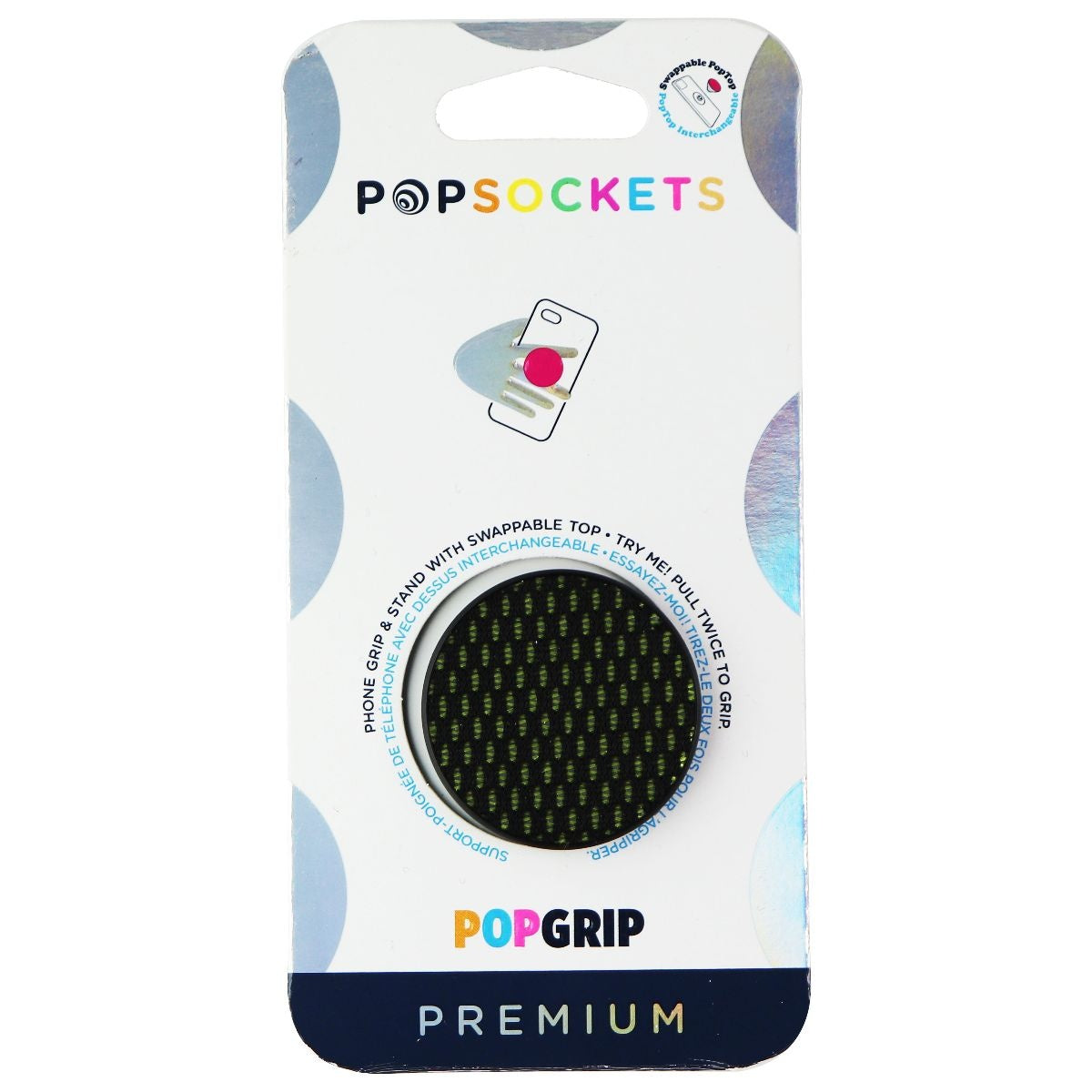 PopSockets Swappable PopGrip Stand & Grip - Mesh Neon Green Cell Phone - Mounts & Holders PopSockets - Simple Cell Bulk Wholesale Pricing - USA Seller