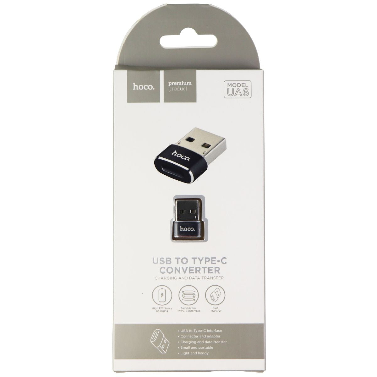 Hoco. USB to Type-C Converter for Charging and Data Transfer - Black Cell Phone - Cables & Adapters Hoco. - Simple Cell Bulk Wholesale Pricing - USA Seller