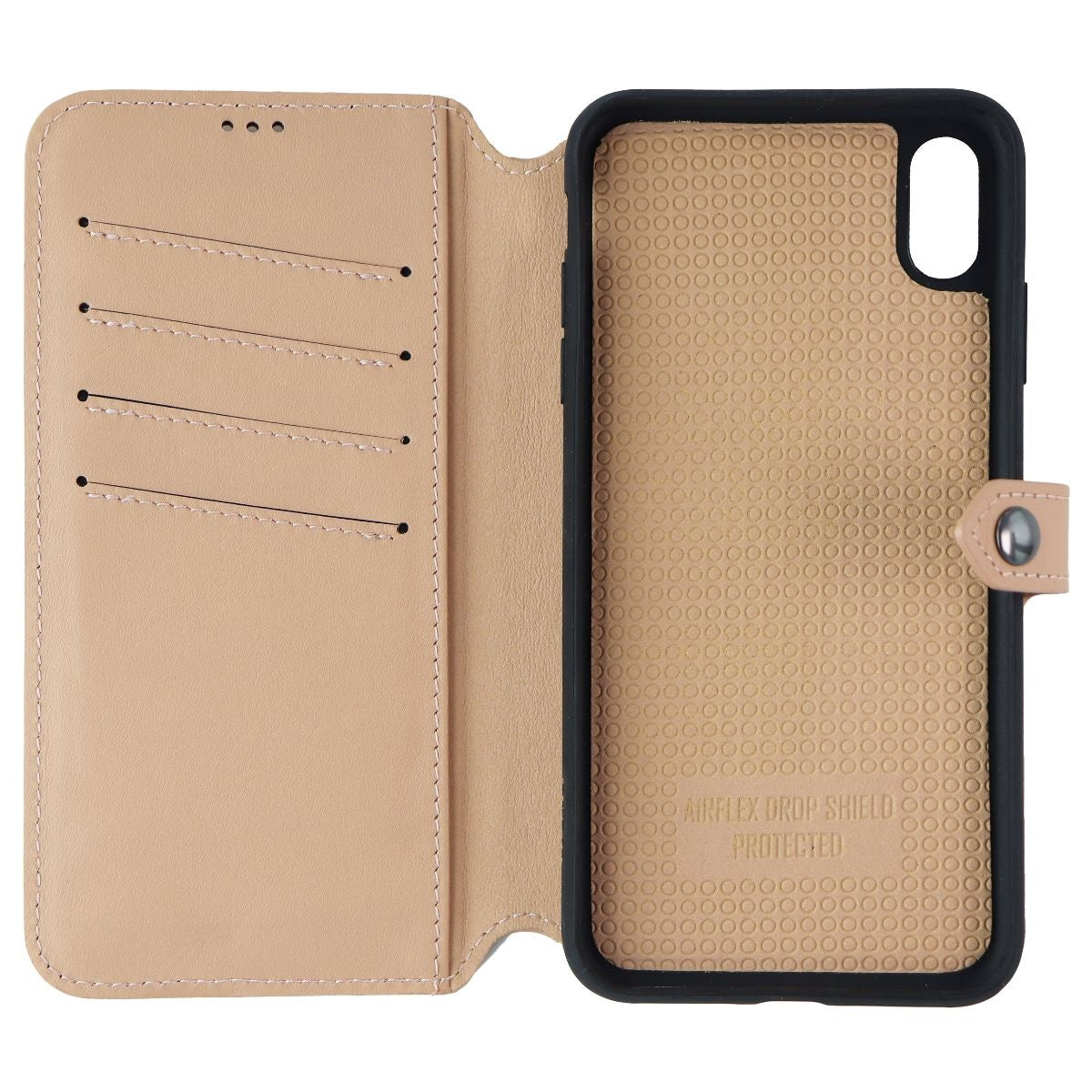 ERCKO 2-in-1 Magnet Wallet Leather Case for iPhone XS Max - Light Brown/Black Cell Phone - Cases, Covers & Skins Ercko - Simple Cell Bulk Wholesale Pricing - USA Seller