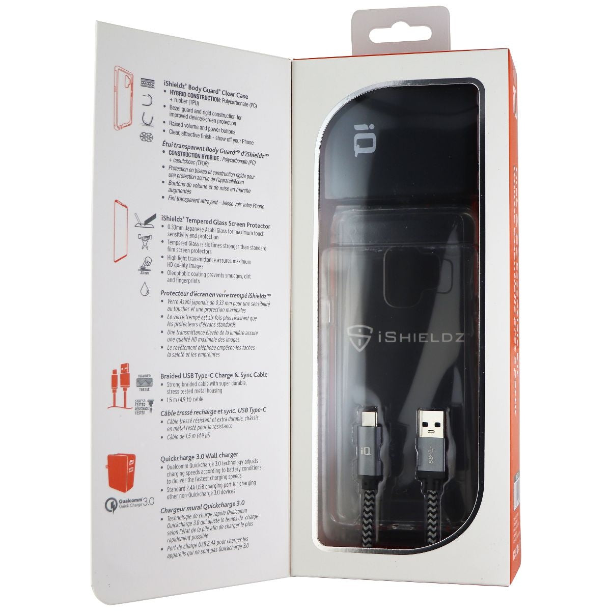 iQ Grab & Go Essentials Kit Charger & Case for Samsung Galaxy S9 Smartphones Cell Phone - Cases, Covers & Skins iQ - Simple Cell Bulk Wholesale Pricing - USA Seller