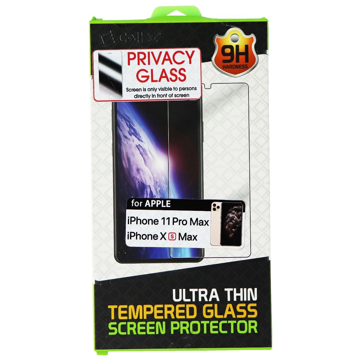 Cellet Privacy Tempered Glass Screen Protector for Apple XS Max (0.8mm) Cell Phone - Screen Protectors Cellet - Simple Cell Bulk Wholesale Pricing - USA Seller