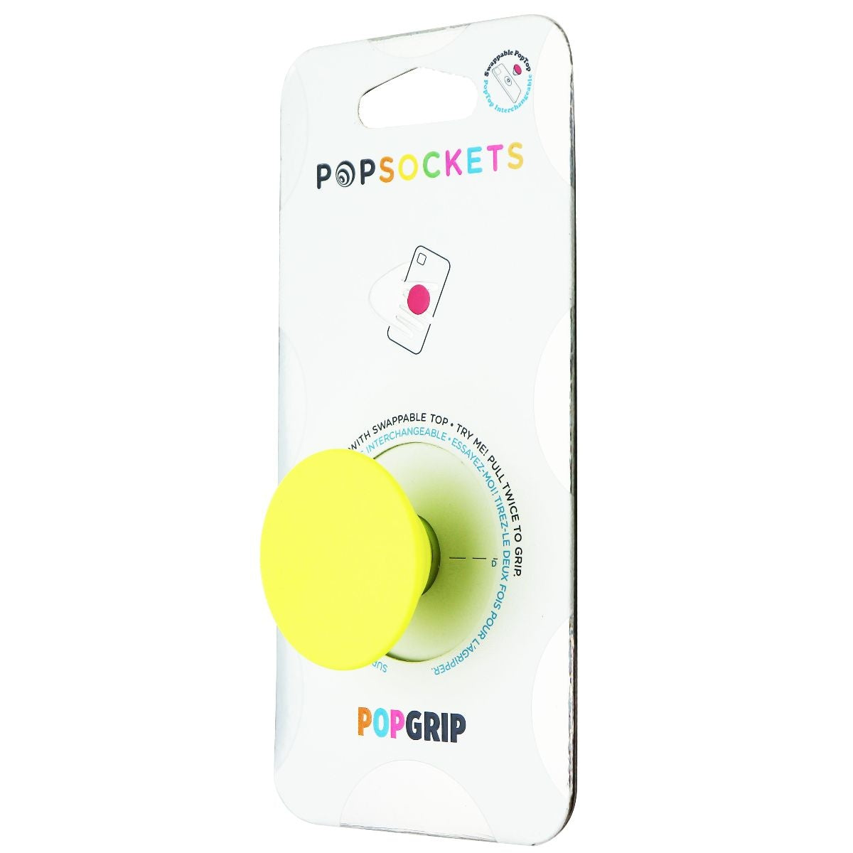 PopSockets PopGrip Expanding Stand and Grip with a Swappable Top - Neon Yellow Cell Phone - Mounts & Holders PopSockets - Simple Cell Bulk Wholesale Pricing - USA Seller