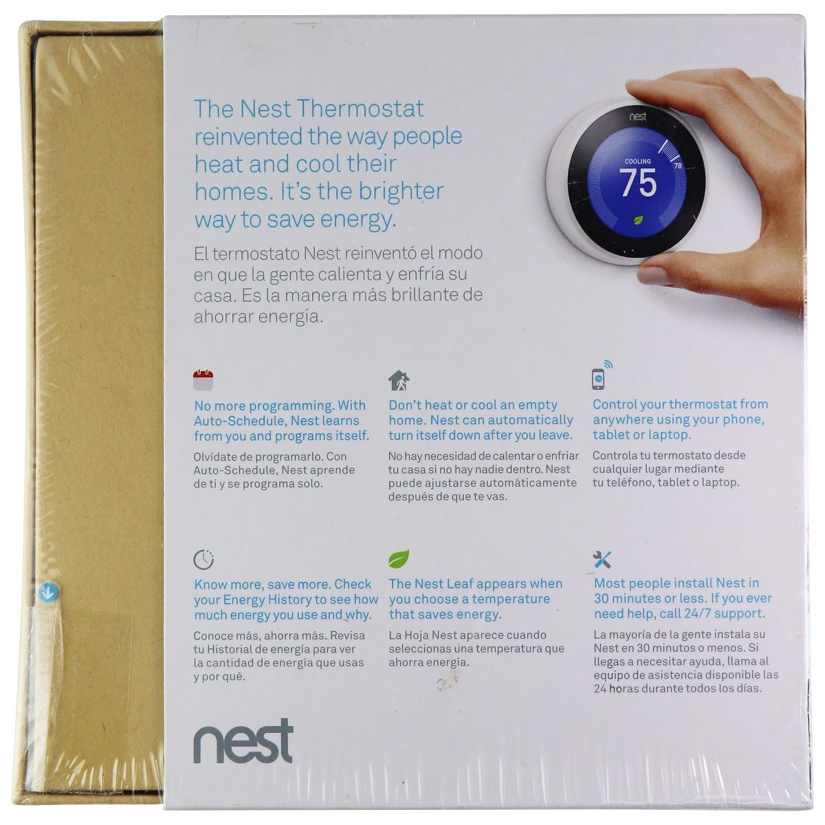 Google Nest Learning Thermostat 3rd Gen - White (T3017US) Heating, Cooling & Air - Programmable Thermostats Google - Simple Cell Bulk Wholesale Pricing - USA Seller