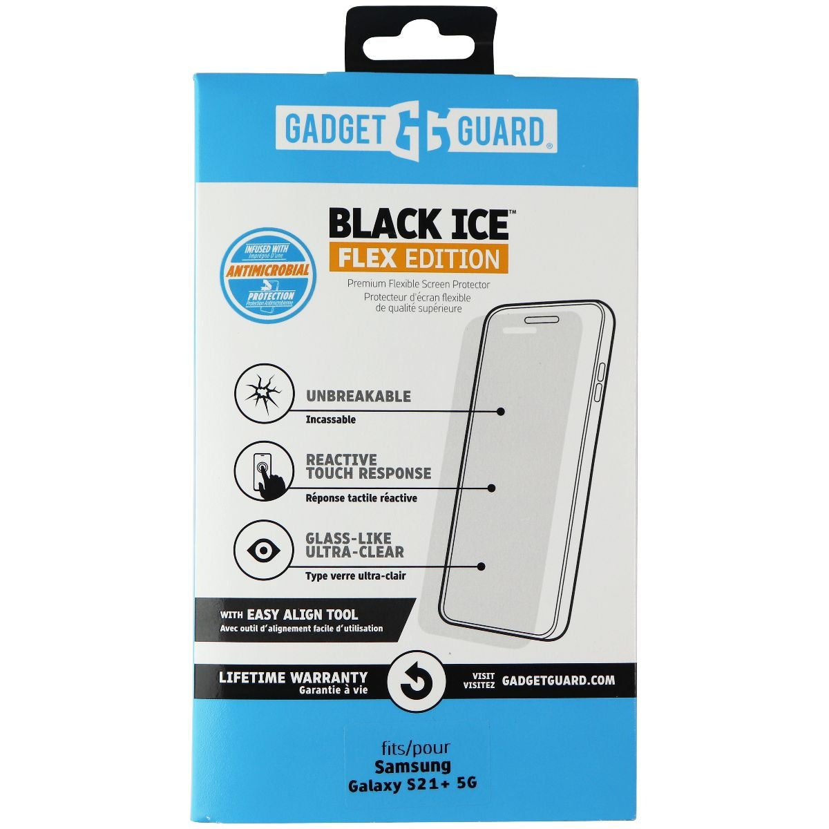 Gadget Guard Black Ice Flex Edition Screen Protector for Samsung Galaxy S21+ 5G Cell Phone - Screen Protectors Gadget Guard - Simple Cell Bulk Wholesale Pricing - USA Seller