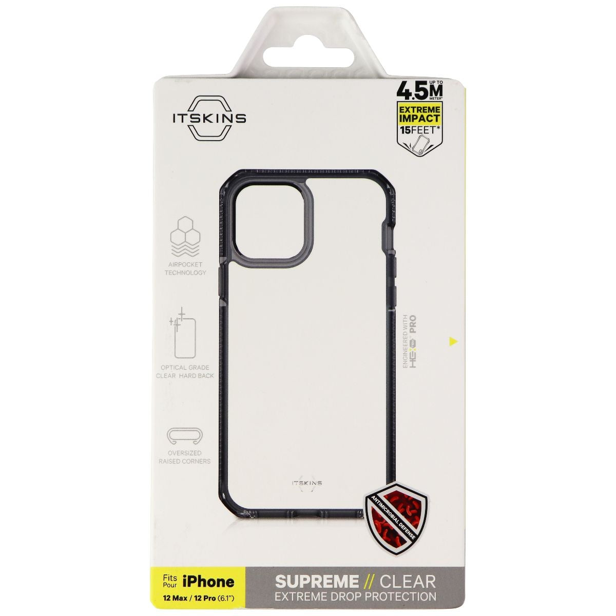 ITSKINS Supreme Clear Series Case for Apple iPhone 12 / 12 Pro - Clear/Smoke Cell Phone - Cases, Covers & Skins ITSKINS - Simple Cell Bulk Wholesale Pricing - USA Seller