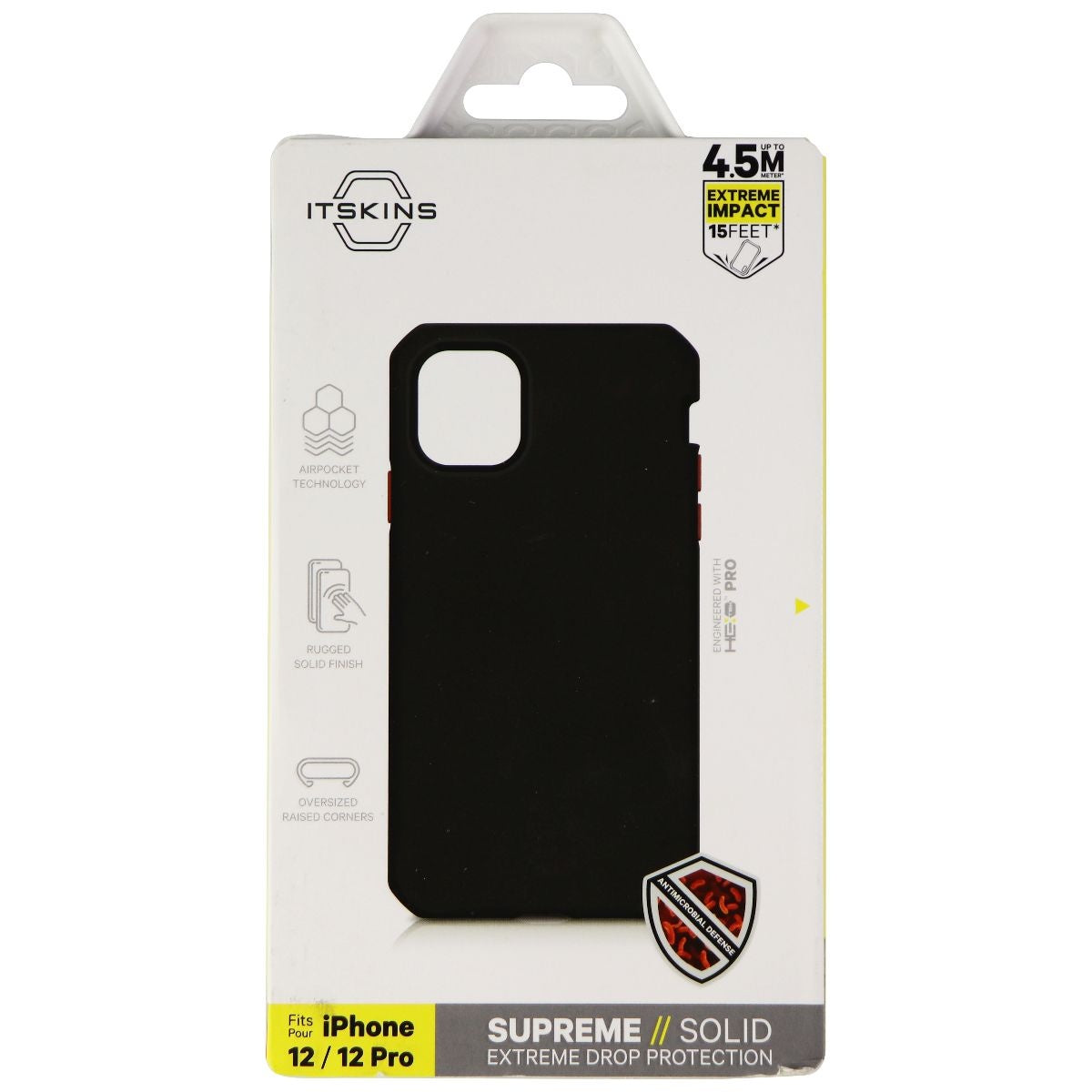 ITSKINS Supreme Solid Series Case for Apple iPhone 12/12 Pro - Black/Red Cell Phone - Cases, Covers & Skins ITSKINS - Simple Cell Bulk Wholesale Pricing - USA Seller