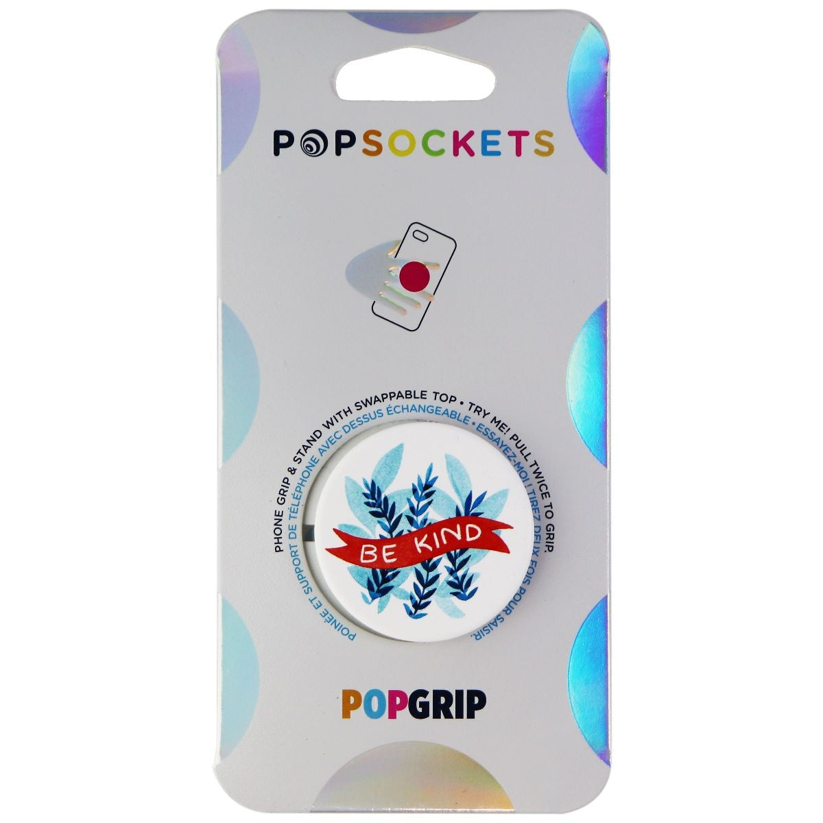 PopSockets PopGrip Expanding Stand and Grip with Swappable Top - Be Kind Cell Phone - Mounts & Holders PopSockets - Simple Cell Bulk Wholesale Pricing - USA Seller