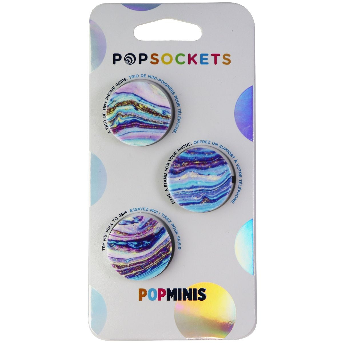 PopSockets PopMinis: Mini Grips for Phones & Tablets (3 Pack) - Disco Swirl Cell Phone - Mounts & Holders PopSockets - Simple Cell Bulk Wholesale Pricing - USA Seller