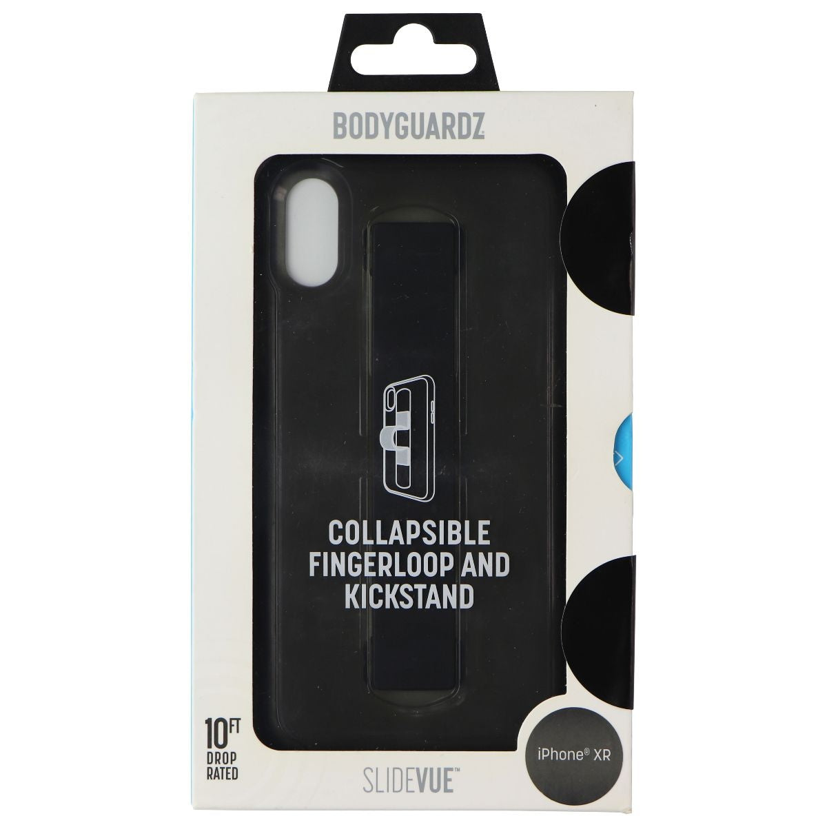 BodyGuardz SlideVue Hard Fingerloop Case for Apple iPhone XR - Black Cell Phone - Cases, Covers & Skins BODYGUARDZ - Simple Cell Bulk Wholesale Pricing - USA Seller