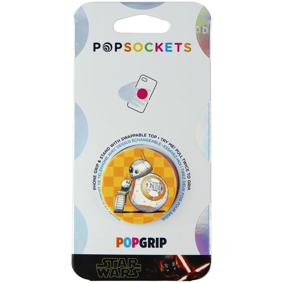 PopSockets Swappable Grip for Phones - Star Wars BB-8 & D.O. Cell Phone - Mounts & Holders PopSockets - Simple Cell Bulk Wholesale Pricing - USA Seller