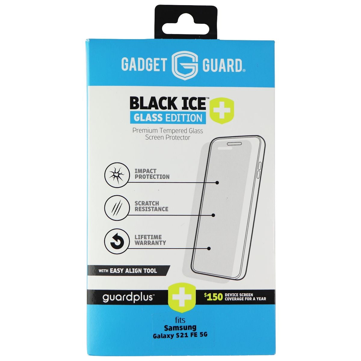 Gadget Guard Black Ice Plus Glass Edition Screen Protector for Samsung S21 FE 5G Cell Phone - Screen Protectors Gadget Guard - Simple Cell Bulk Wholesale Pricing - USA Seller