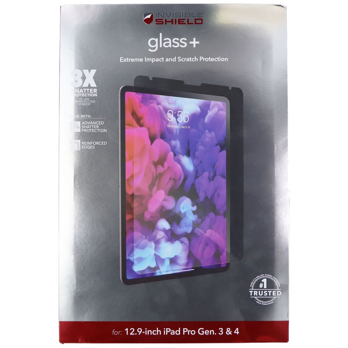 ZAGG Invisible Shield (Glass+) Screen for iPad Pro 12.9-inch (Gen 3 & 4) - Clear Cell Phone - Screen Protectors Zagg - Simple Cell Bulk Wholesale Pricing - USA Seller