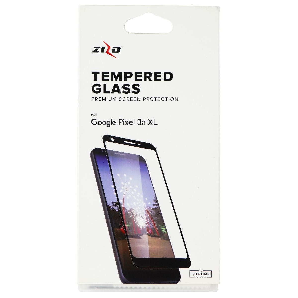 Zizo Tempered Glass Screen Protector for Google Pixel 3a XL - Clear/Black Cell Phone - Screen Protectors Zizo - Simple Cell Bulk Wholesale Pricing - USA Seller