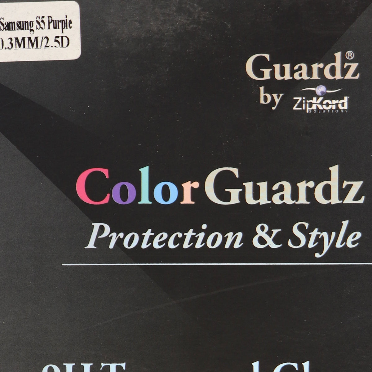 ZipKord ColorGuardz 9H Tempered Glass for Galaxy S5 with Metallic Purple Border Cell Phone - Screen Protectors ZipKord - Simple Cell Bulk Wholesale Pricing - USA Seller