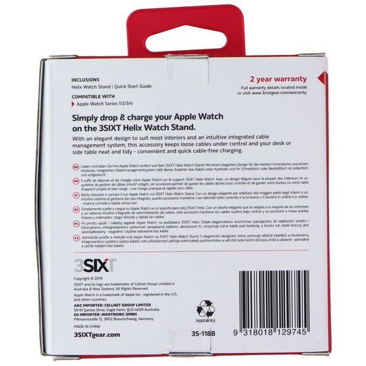 3SIXT Helix Stand Charger for Apple Watch Series (1-6) - Silver Smart Watch Accessories - Chargers & Docking Stations 3SIXT - Simple Cell Bulk Wholesale Pricing - USA Seller