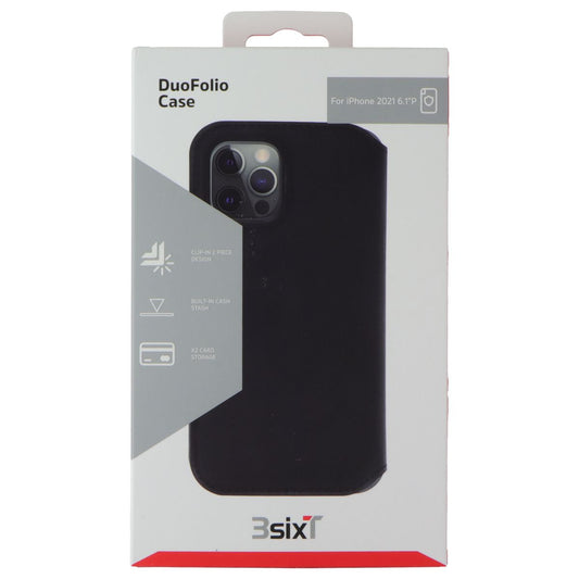 3SIXT DuoFolio Series Fold Wallet Case for Apple iPhone 13 Pro - Black