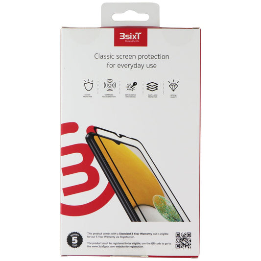 3SIXT PrismShield Glass Screen Protector for Galaxy A12 / A32 - Clear/Black Trim Cell Phone - Screen Protectors 3SIXT - Simple Cell Bulk Wholesale Pricing - USA Seller