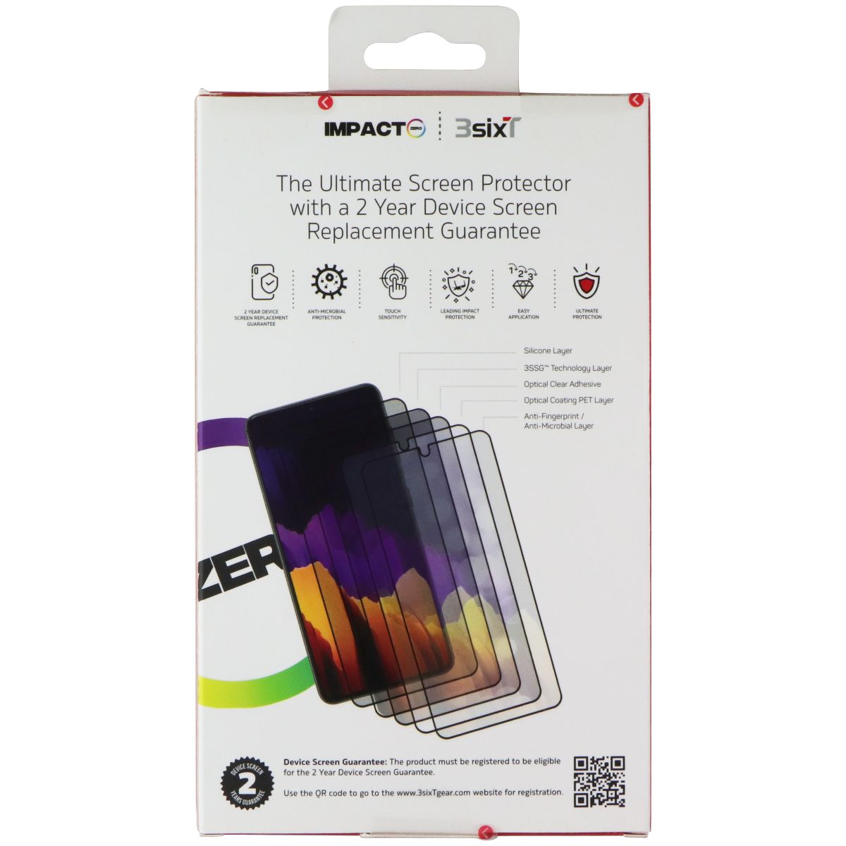 3SIXT ImpactZero Ultimate Screen Protector for Samsung Galaxy S22 - 2 Pack