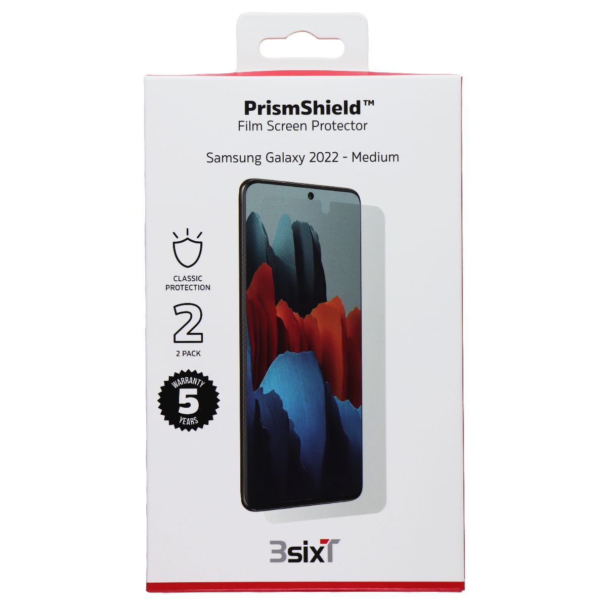 3SIXT PrismShield Film Screen Protector for Samsung Galaxy S22+ (Plus) - 2 Pack Cell Phone - Screen Protectors 3SIXT - Simple Cell Bulk Wholesale Pricing - USA Seller