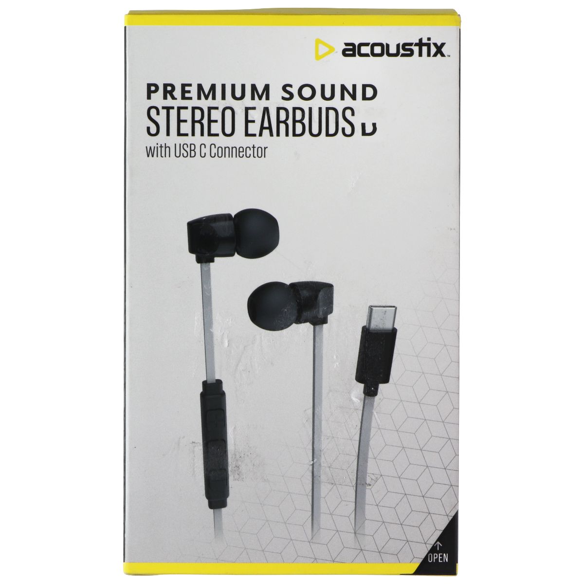 Acoustix Premium Sound Wired Stereo Earbuds with USB-C Connector - Gray / Black Portable Audio - Headphones Acoustix - Simple Cell Bulk Wholesale Pricing - USA Seller