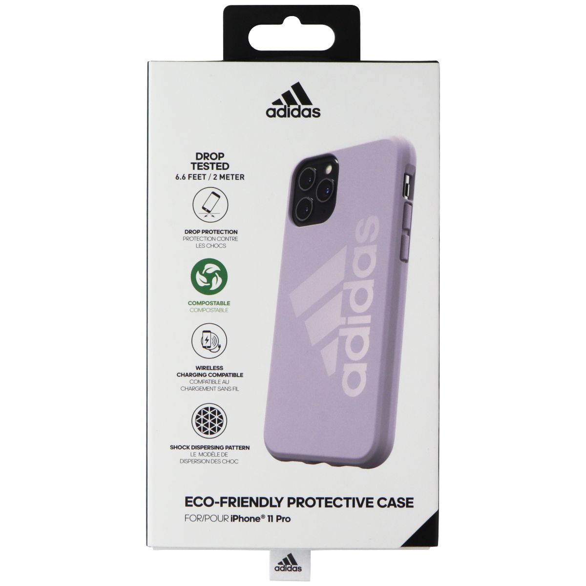 Adidas Eco-Friendly Protective Case for Apple iPhone 11 Pro - Lilac Cell Phone - Cases, Covers & Skins Adidas - Simple Cell Bulk Wholesale Pricing - USA Seller