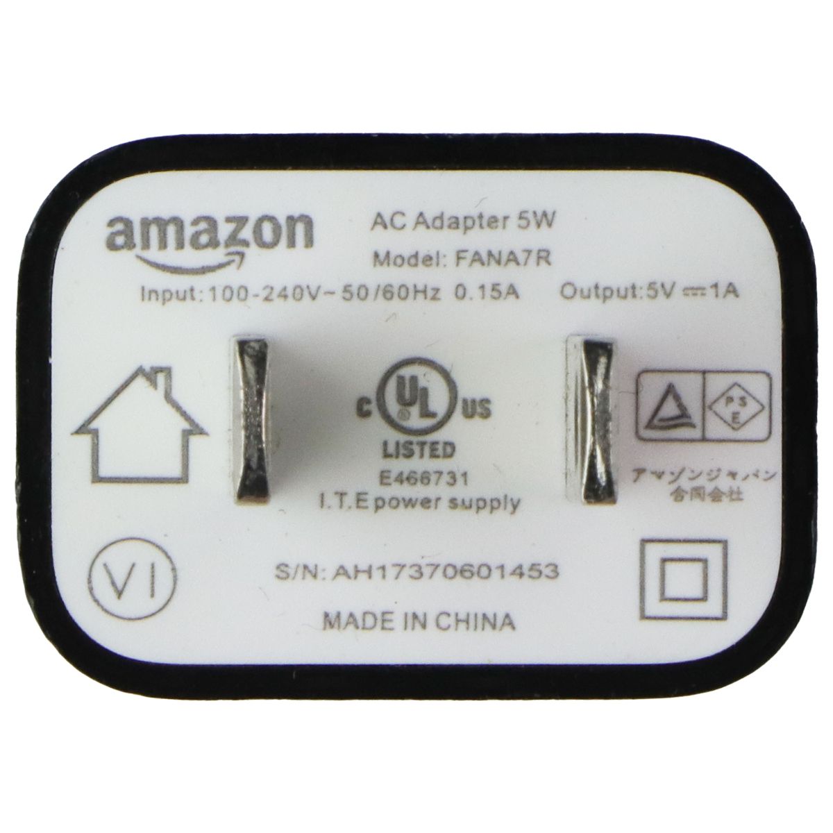 Amazon 5W USB Official OEM Power Adapter - Black (FANA7R) Cell Phone - Chargers & Cradles Amazon - Simple Cell Bulk Wholesale Pricing - USA Seller