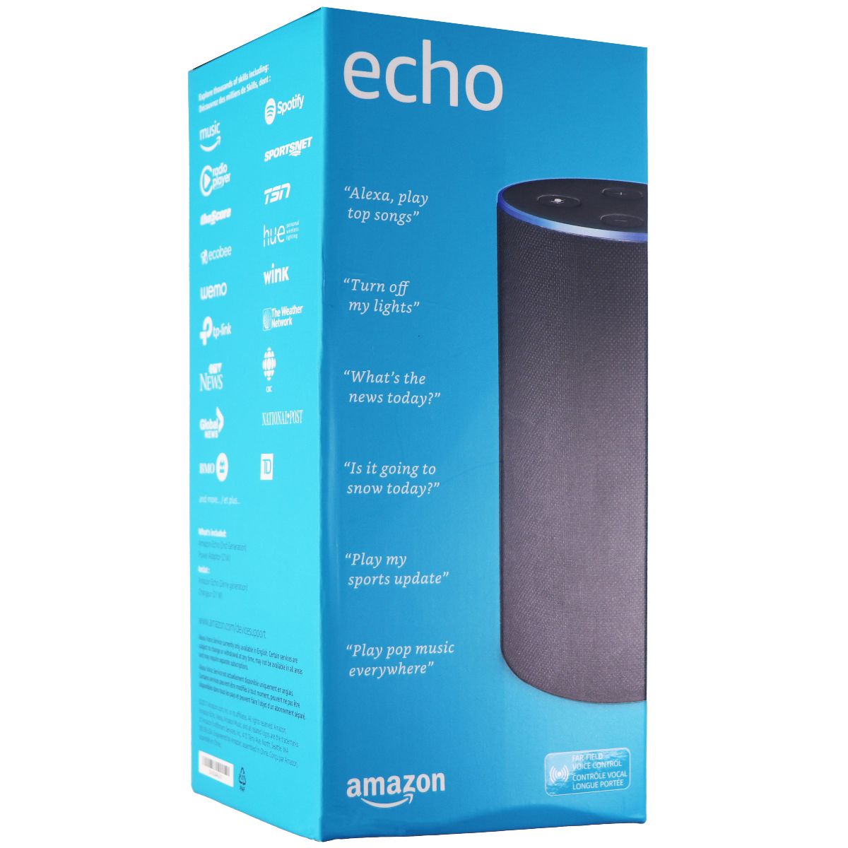 Amazon Echo (2nd Gen) Smart Speaker with Alexa - Charcoal Fabric Home Multimedia - Home Speakers & Subwoofers Amazon - Simple Cell Bulk Wholesale Pricing - USA Seller