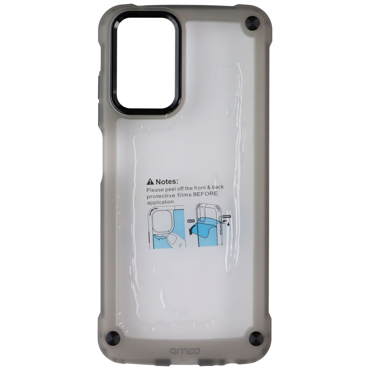 AmpD Impact Drop Hardshell Case for Motorola Moto G 5G - Clear/Gray Frost