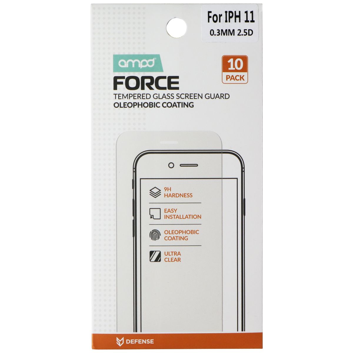 Ampd Force Tempered Glass Screen Guard for Apple iPhone 11 - Clear