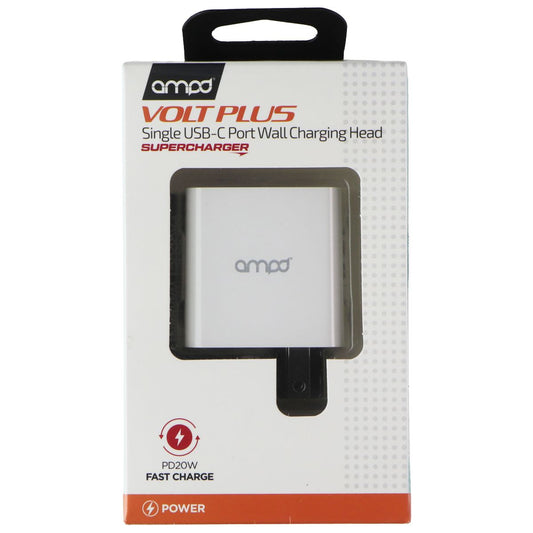 AMPD Volt Plus Single USB-C Wall Charging Head SuperCharger - White Cell Phone - Cables & Adapters Ampd    - Simple Cell Bulk Wholesale Pricing - USA Seller