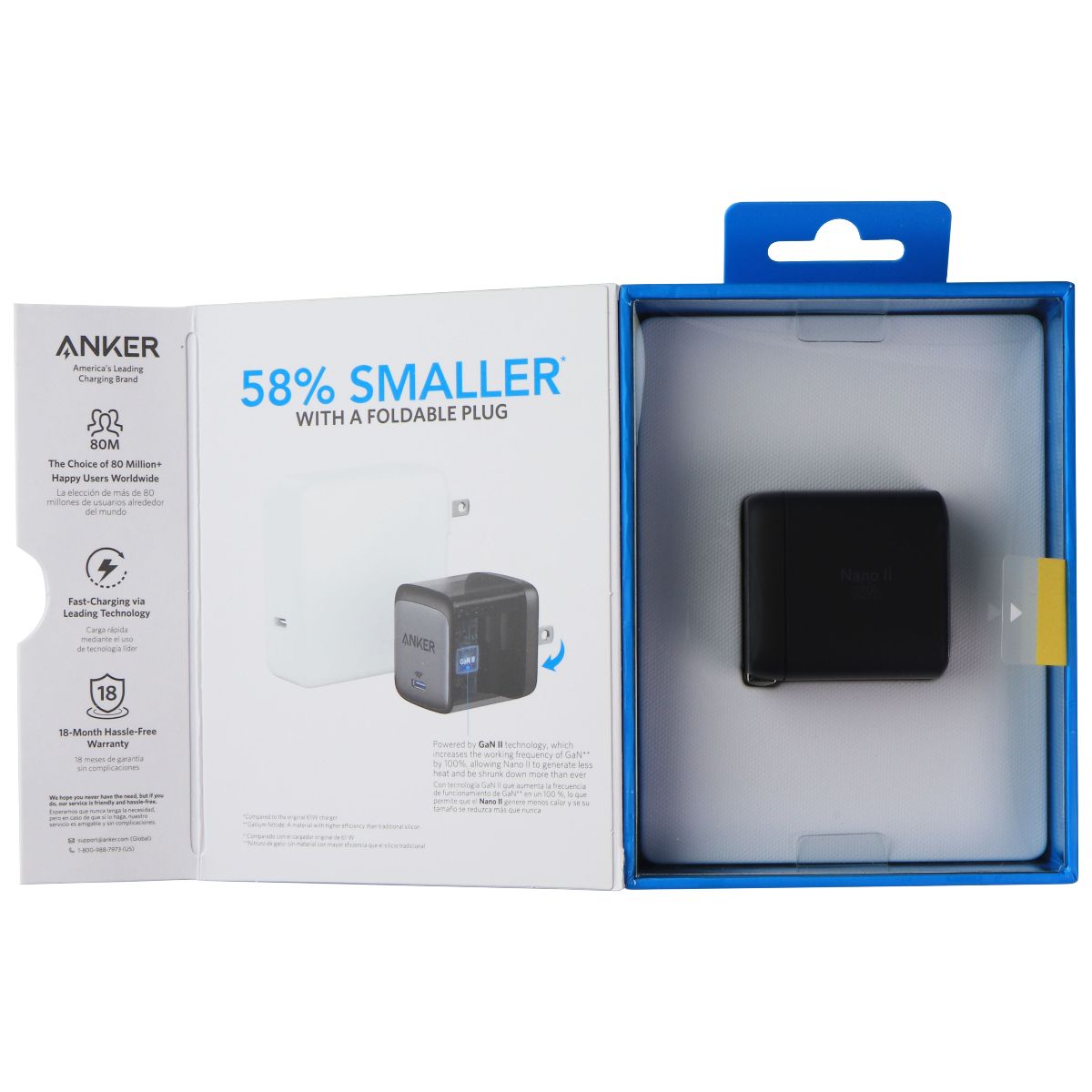 Anker Nano II (65W) USB-C (Single Port) 715 Charger - Black (A2663) Cell Phone - Cables & Adapters Anker    - Simple Cell Bulk Wholesale Pricing - USA Seller