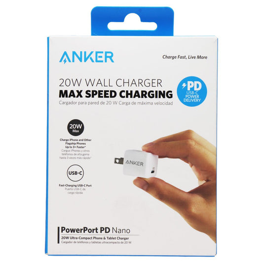 Anker Powerport PD Nano 20W High Speed USB-C Fast Wall Charger - White Cell Phone - Chargers & Cradles Anker    - Simple Cell Bulk Wholesale Pricing - USA Seller