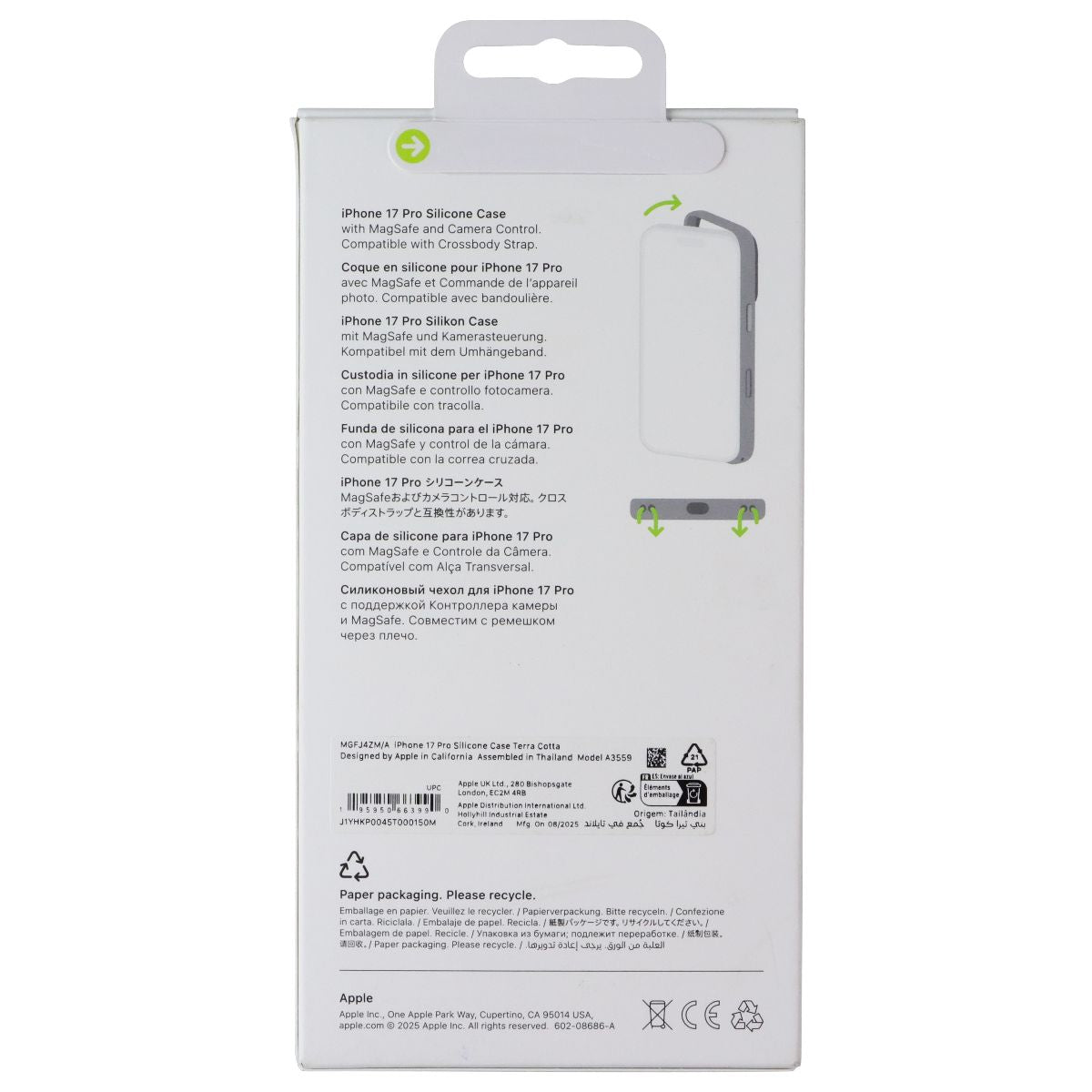Apple Official Silicone Case for MagSafe for iPhone 17 Pro - Terra Cotta Cell Phone - Cases, Covers & Skins Apple - Simple Cell Bulk Wholesale Pricing - USA Seller