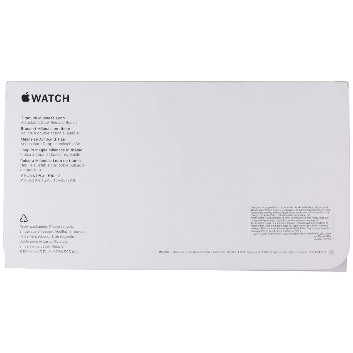 Apple Titanium Milanese Loop for Apple Watch Ultra Series (49mm/L) - Black
