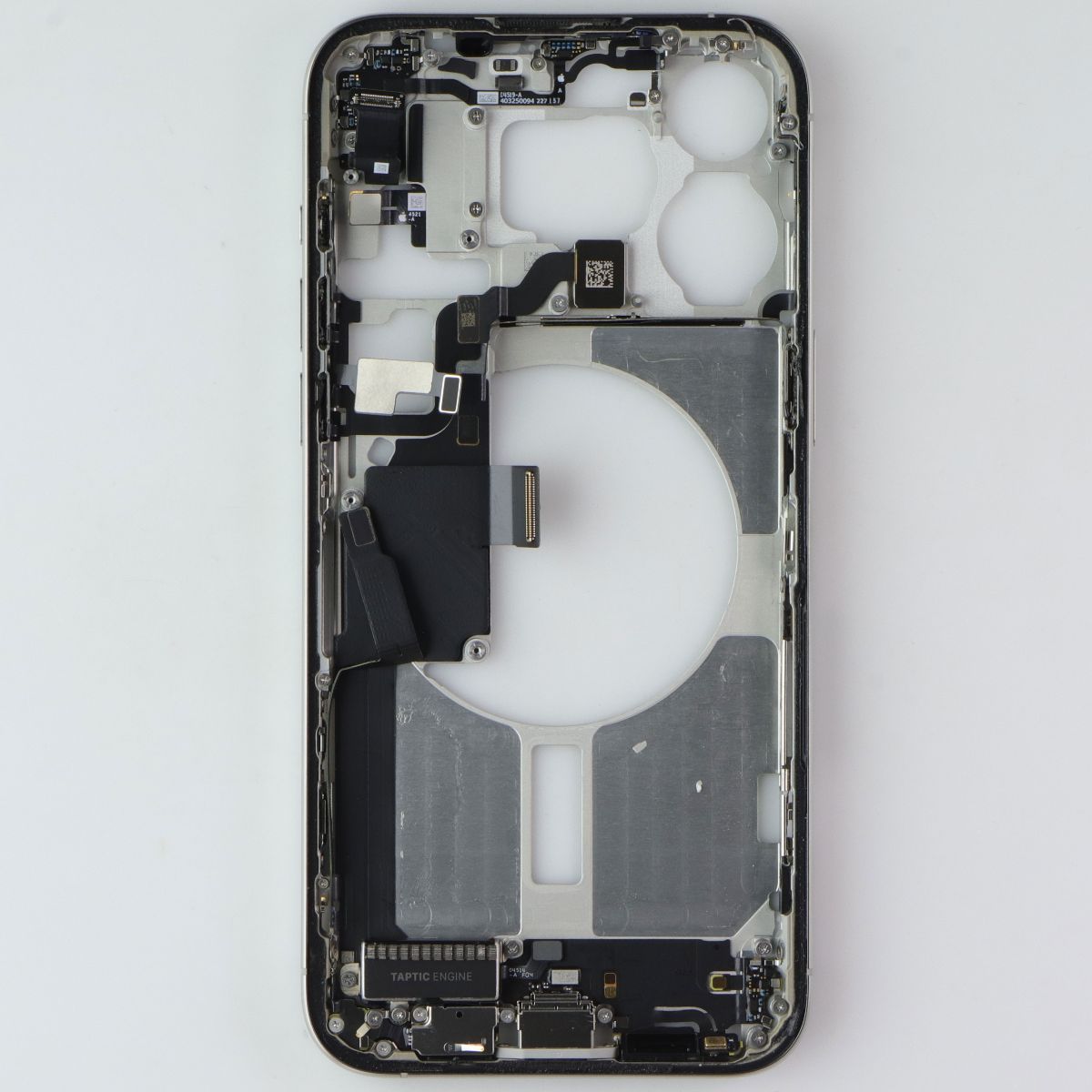 Repair Part - OEM Pull Housing Frame w/Small Parts for iPhone 15 Pro Max - White Cell Phone - Replacement Parts & Tools Apple - Simple Cell Bulk Wholesale Pricing - USA Seller