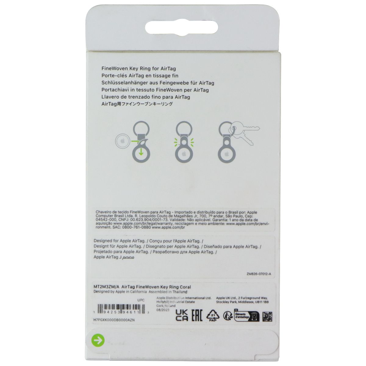 Apple AirTag FineWoven Key Ring - Coral (MT2M3ZM/A) Cell Phone - Mounts & Holders Apple - Simple Cell Bulk Wholesale Pricing - USA Seller