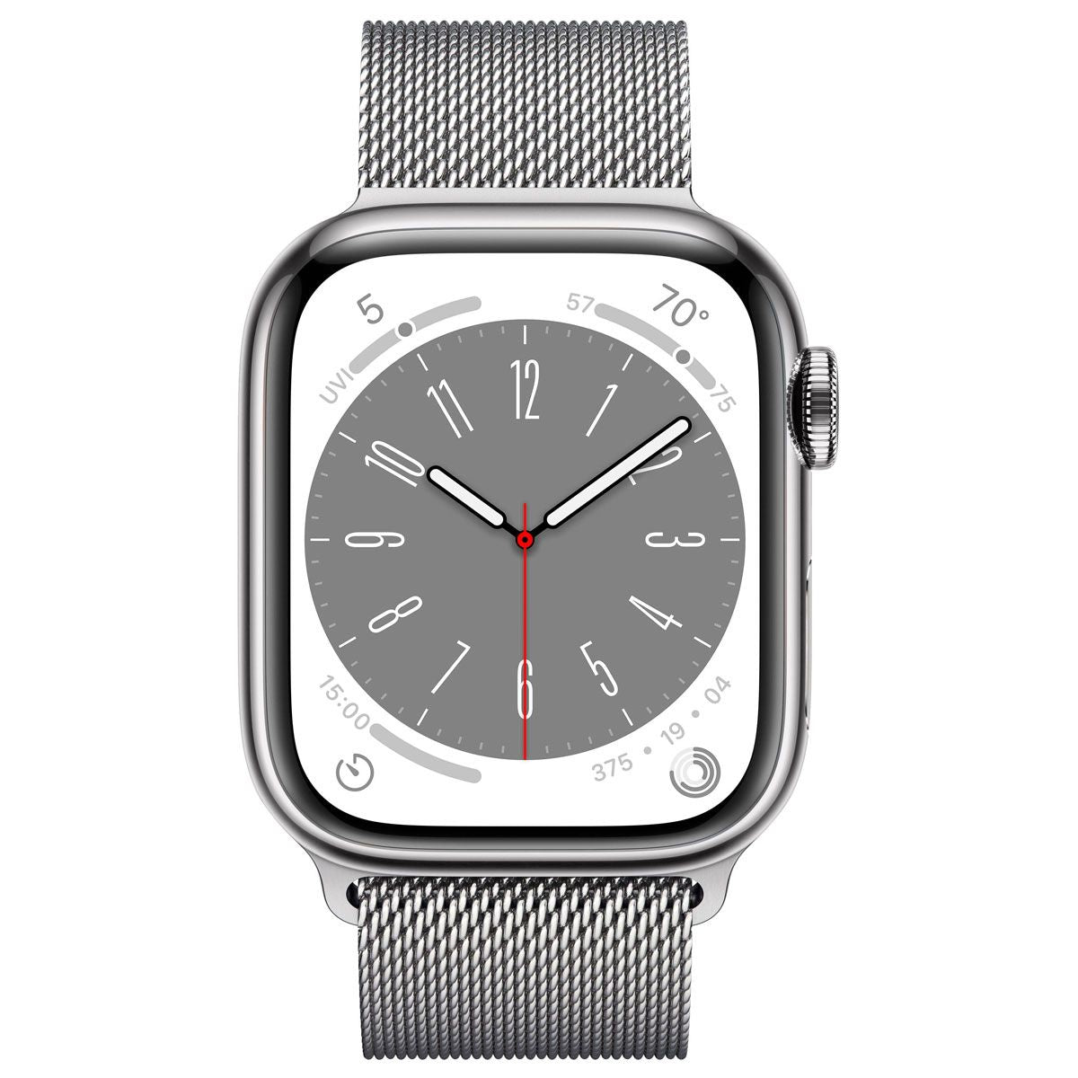 Apple Watch Series 8 (A2772) GPS + LTE - (41mm) - Silver SS/Milanese Loop Smart Watches Apple - Simple Cell Bulk Wholesale Pricing - USA Seller